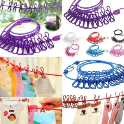 Multi-Clip Clothes Drying Hanger
