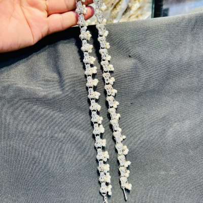 Pearl Zircon Anklet (Payal)