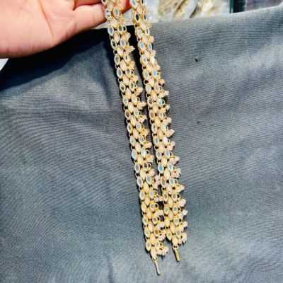 Pearl Zircon Anklet (Payal)