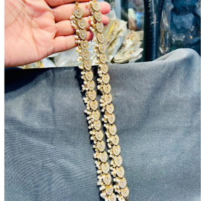 Pearl Zircon Anklet (Payal)