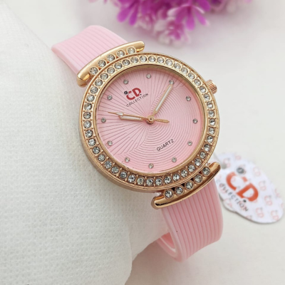 CD Collection Ladies Watch – Crystal Dial with Rubber Strap