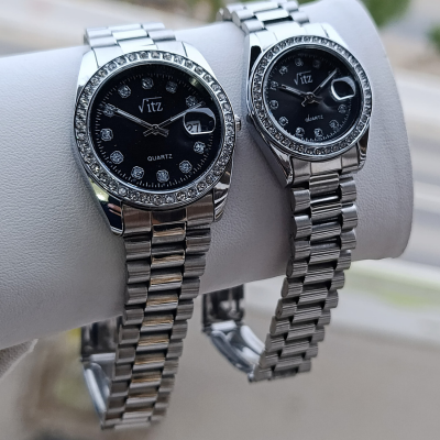 Premium Couple Watches – Stainless Steel & Diamond Dial