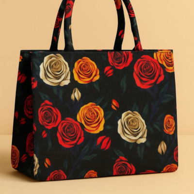 Canvas Printed Shoulder Bag – Large Size, High Quality for Girls