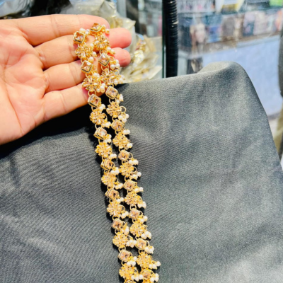 Pearl Zircon Anklet (Payal)