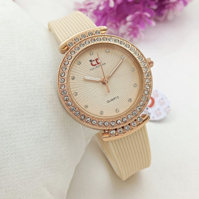 CD Collection Ladies Watch – Crystal Dial with Rubber Strap