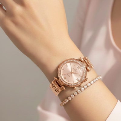 Ladies Jewellery Watch with Bracelet Set