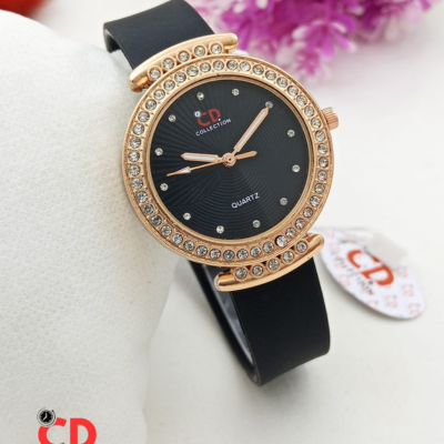 CD Collection Ladies Watch – Crystal Dial with Rubber Strap