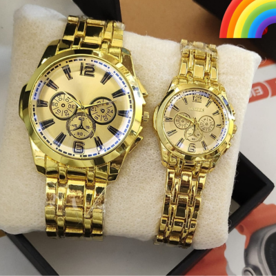 TIMEES Pair Watch Set | New Arrival Brass Case & Chain with Push Button Lock
