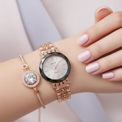 Ladies Jewellery Watch with Bracelet Set