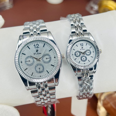 D’Lon Couple Watch Set – Steel Chain