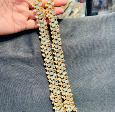 Pearl Zircon Anklet (Payal)