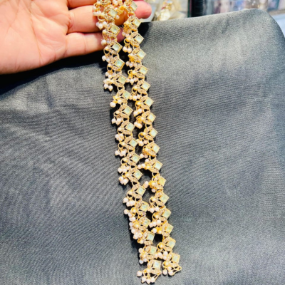 Pearl Zircon Anklet (Payal)