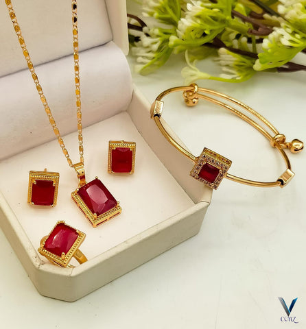 Gold Platted Necluss Red