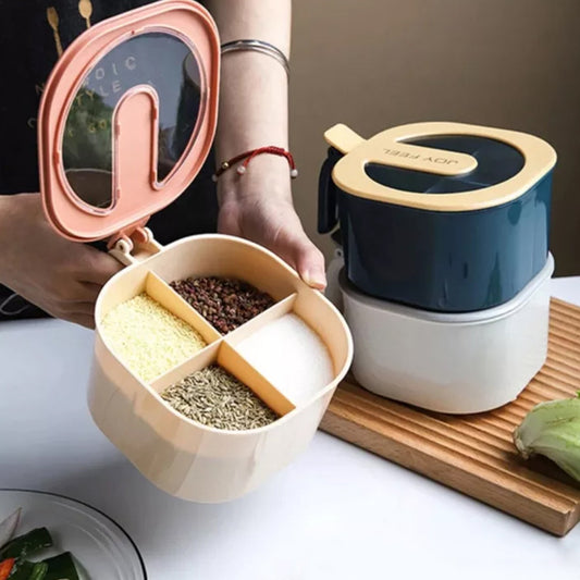 Multi-Compartment Kitchen Storage Container Set for Grains & Spices
