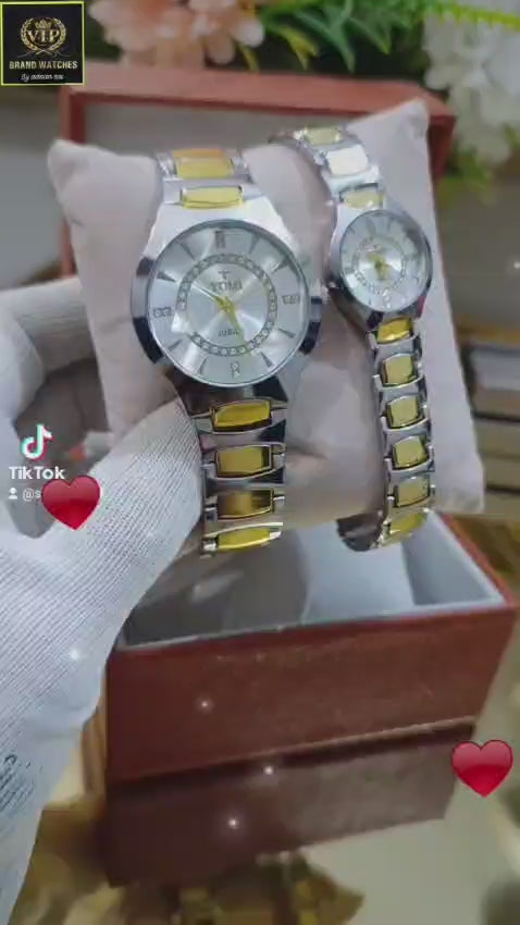 Premium Couple Watches – Diamond Cut Dial